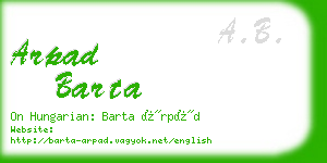 arpad barta business card